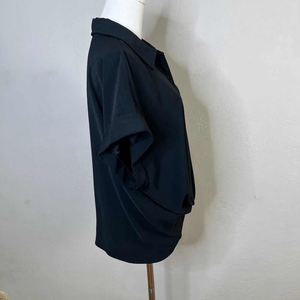 Hudson Jeans Black Collection Twisted Knot Front Button Down Collar‎ Shirt Large - Picture 4 of 9